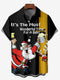 Men's Christmas Funny Graphic Short Sleeve Hawaiian Shirt